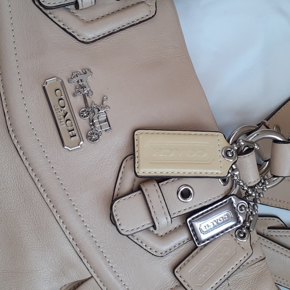 Coach Madison Leather Satchel Cream